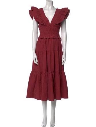 Sea New York V-Neck Midi Length Dress