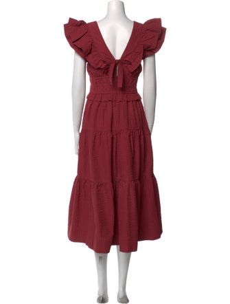 Sea New York V-Neck Midi Length Dress