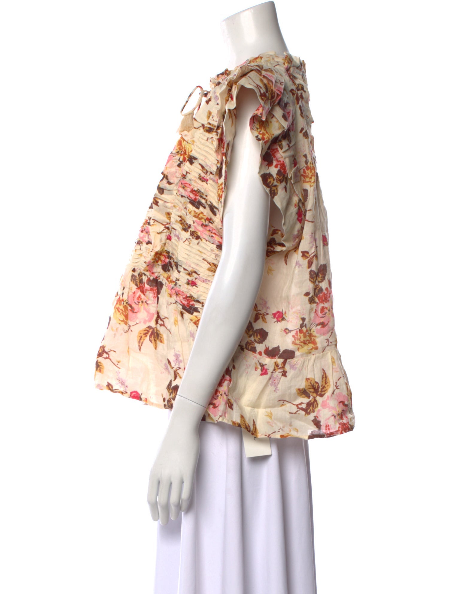 Sea New York Floral Print Tie Neck Blouse