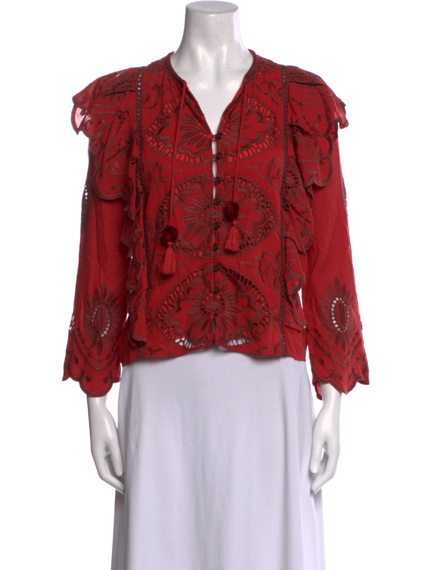 Sea New York Printed V-Neck Blouse