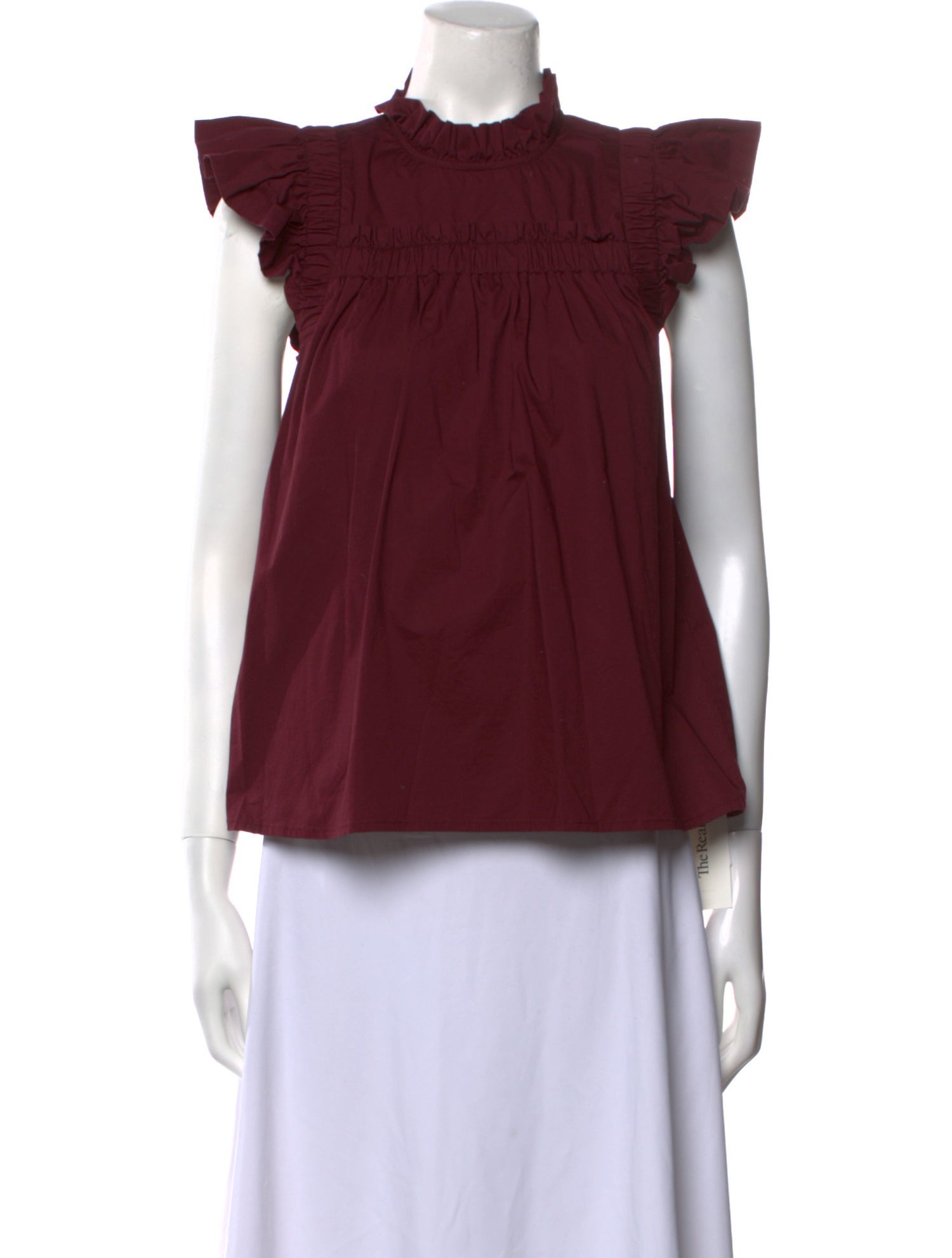 Sea New York Mock Neck Short Sleeve Blouse