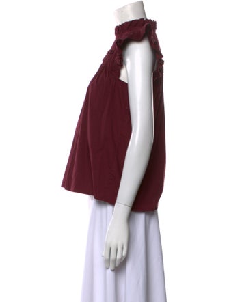 Sea New York Mock Neck Short Sleeve Blouse