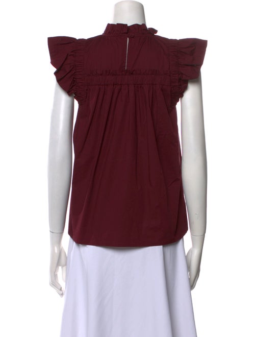 Sea New York Mock Neck Short Sleeve Blouse