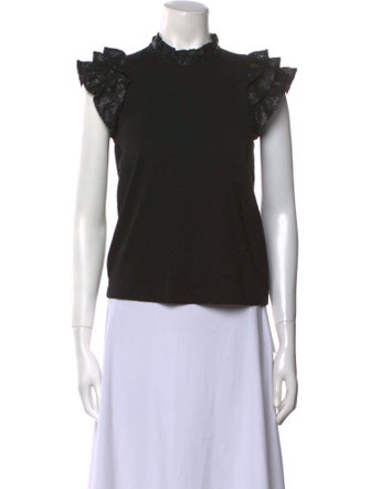 Sea New York Mock Neck Short Sleeve Top