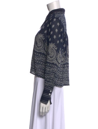 Sea New York Printed Long Sleeve Crop Top