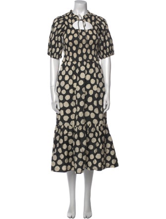 Sea New York Polka Dot Print Midi Length Dress