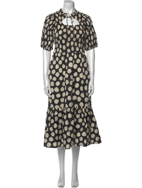 Sea New York Polka Dot Print Midi Length Dress