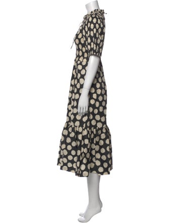 Sea New York Polka Dot Print Midi Length Dress