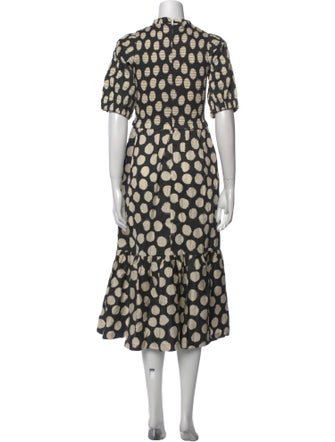 Sea New York Polka Dot Print Midi Length Dress
