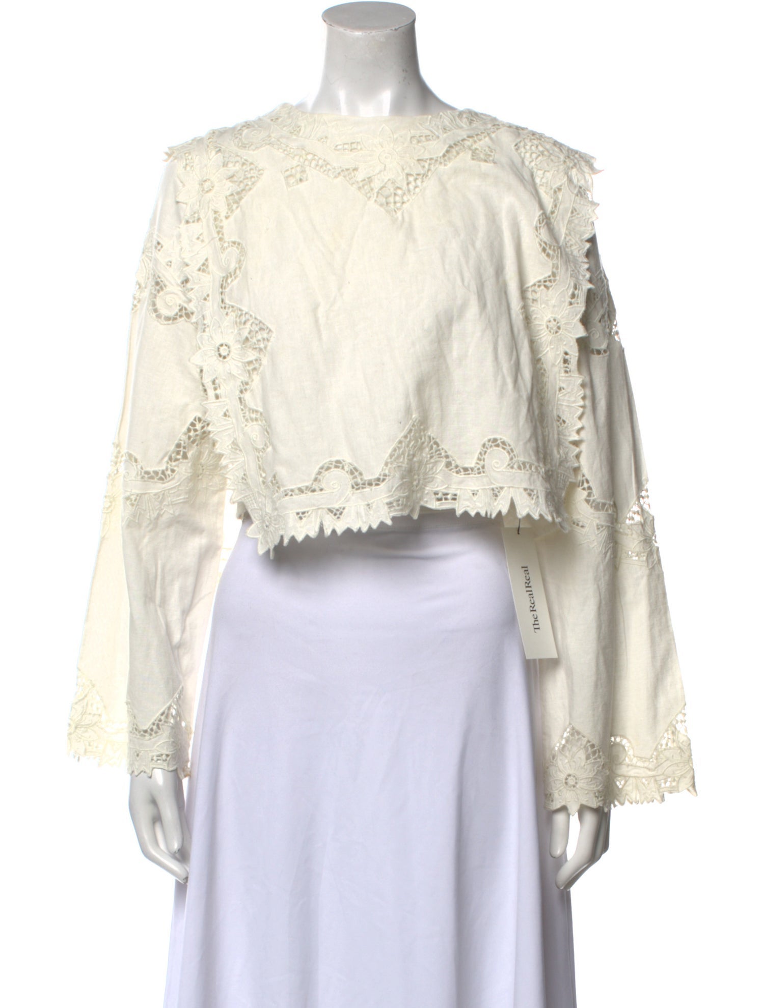 Sea New York Bateau Neckline Long Sleeve Crop Top