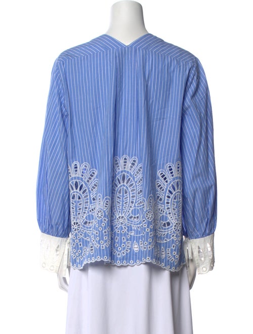 Sea New York Striped V-Neck Button-Up Top