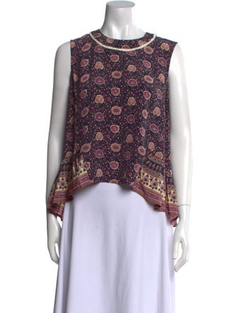 Sea New York Silk Floral Print Crop Top