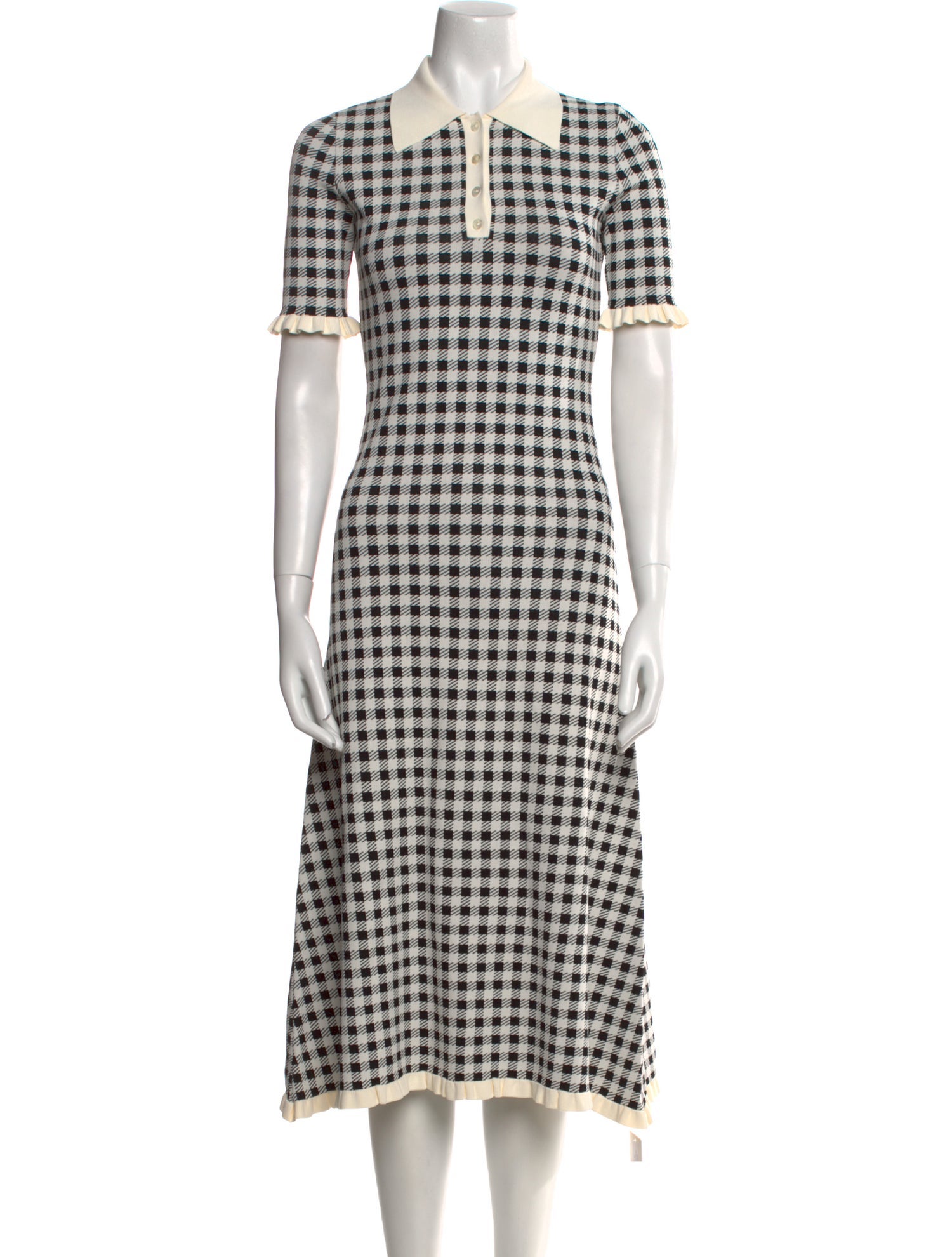 Sea New York Plaid Print Midi Length Dress