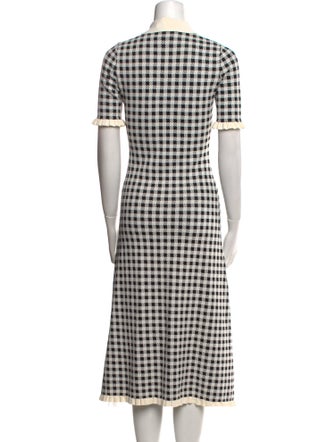 Sea New York Plaid Print Midi Length Dress