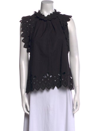 Sea New York Mock Neck Sleeveless Blouse