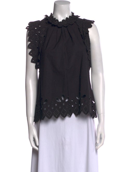 Sea New York Mock Neck Sleeveless Blouse