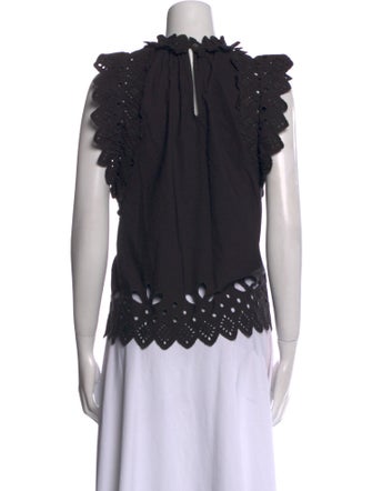 Sea New York Mock Neck Sleeveless Blouse