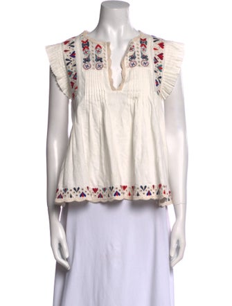 Sea New York Printed V-Neck Blouse