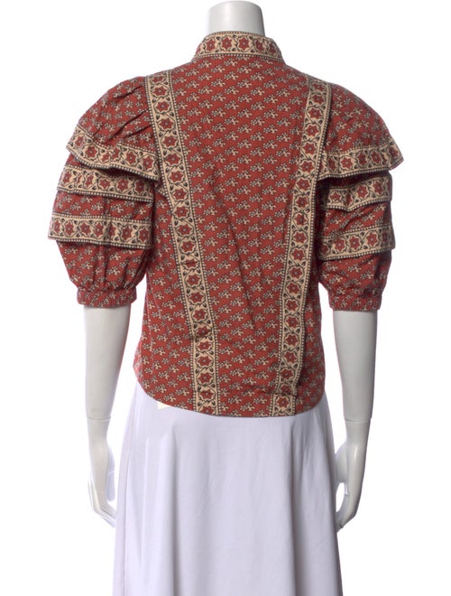 Sea New York Printed Mock Neck Crop Top