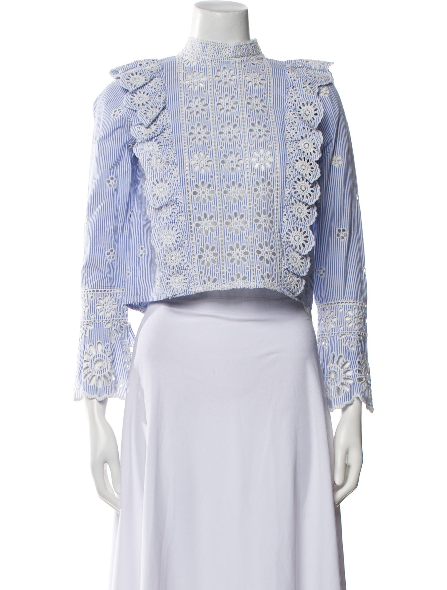 Sea New York Striped Mock Neck Crop Top