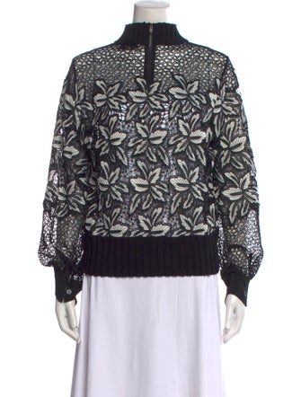 Sea New York Printed Mock Neck Sweater