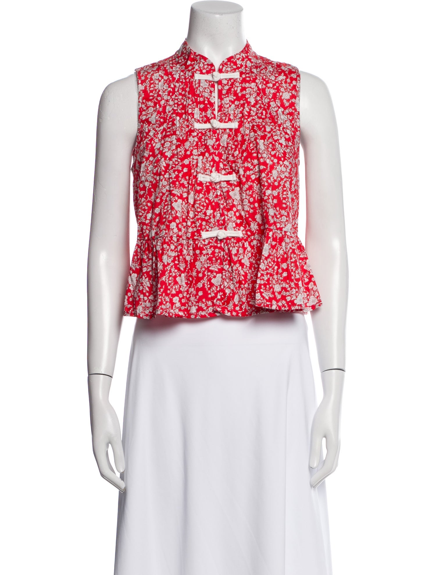 Sea New York Floral Print Mock Neck Crop Top