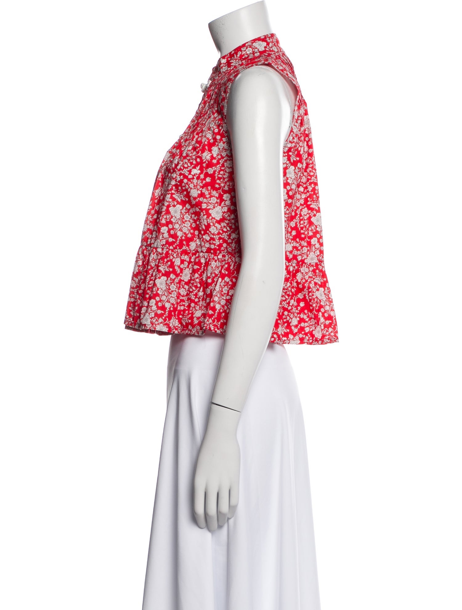 Sea New York Floral Print Mock Neck Crop Top