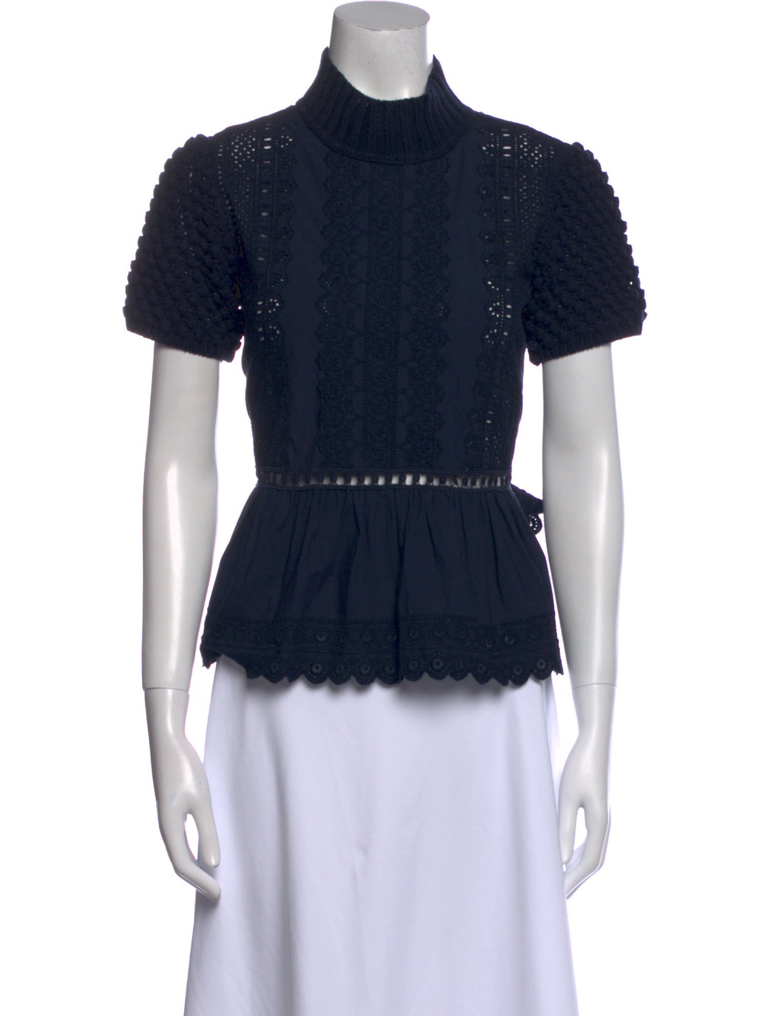 Sea New York Mock Neck Short Sleeve Top