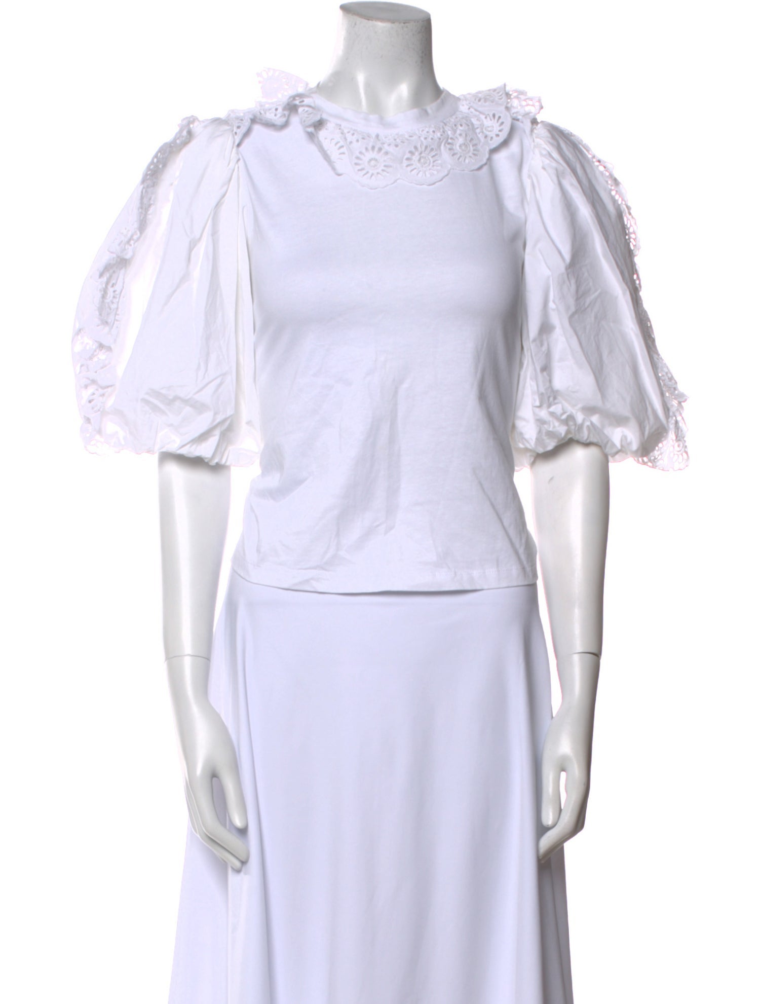 Sea New York Bateau Neckline Short Sleeve Crop Top