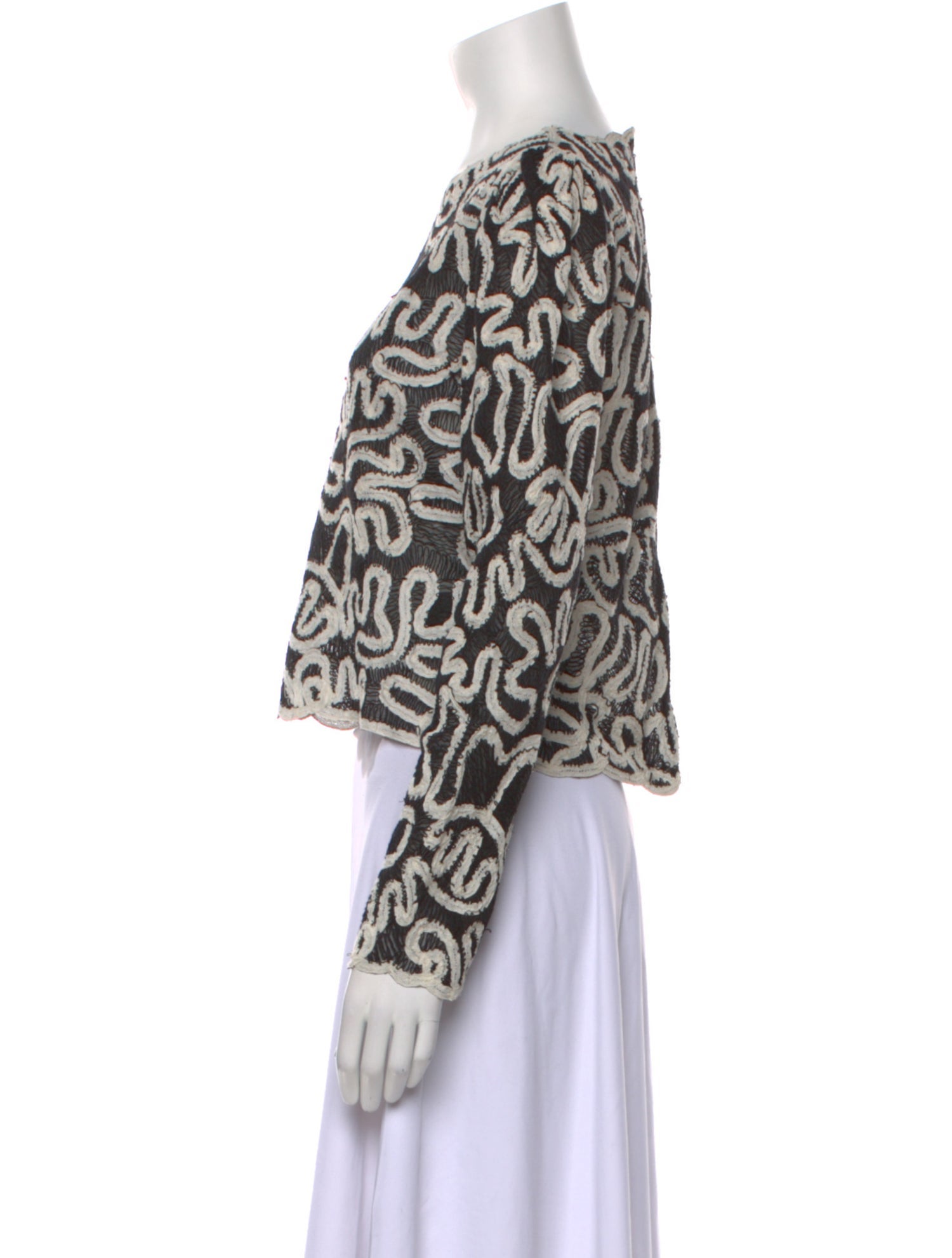 Sea New York Printed Crew Neck Crop Top