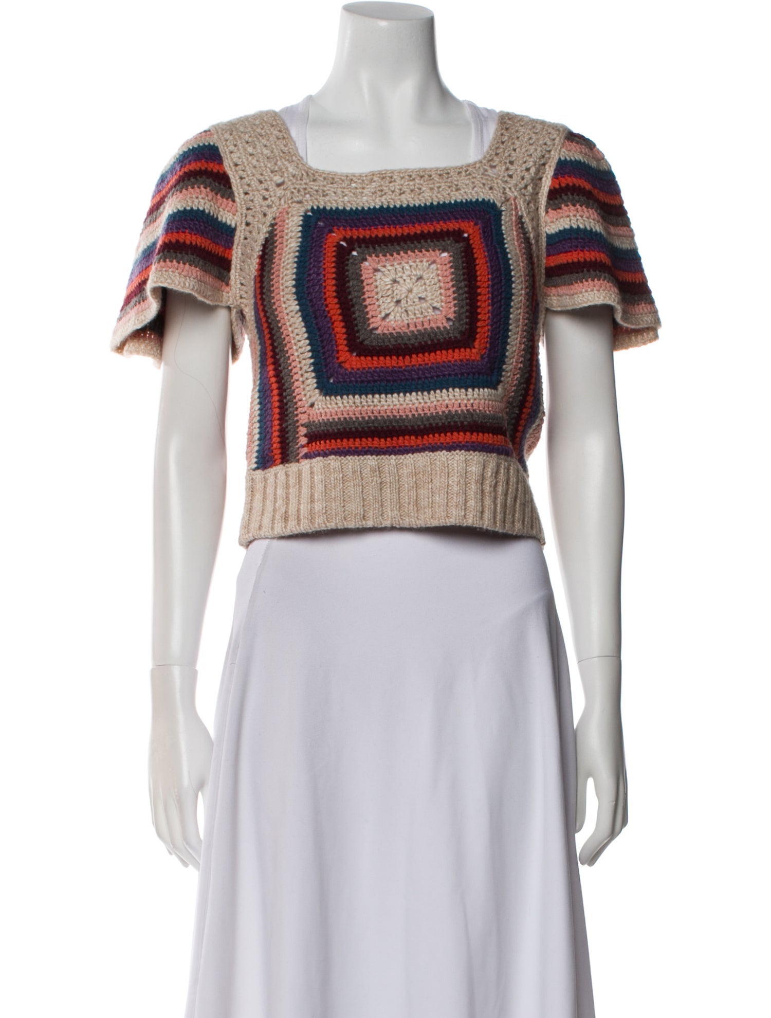 Sea New York Striped Square Neckline Sweater