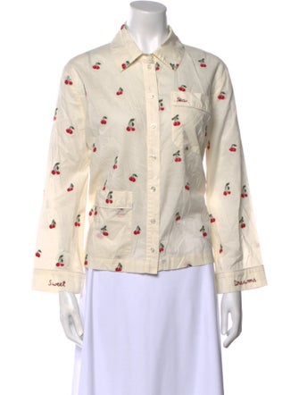 Sea New York Printed Long Sleeve Button-Up Top