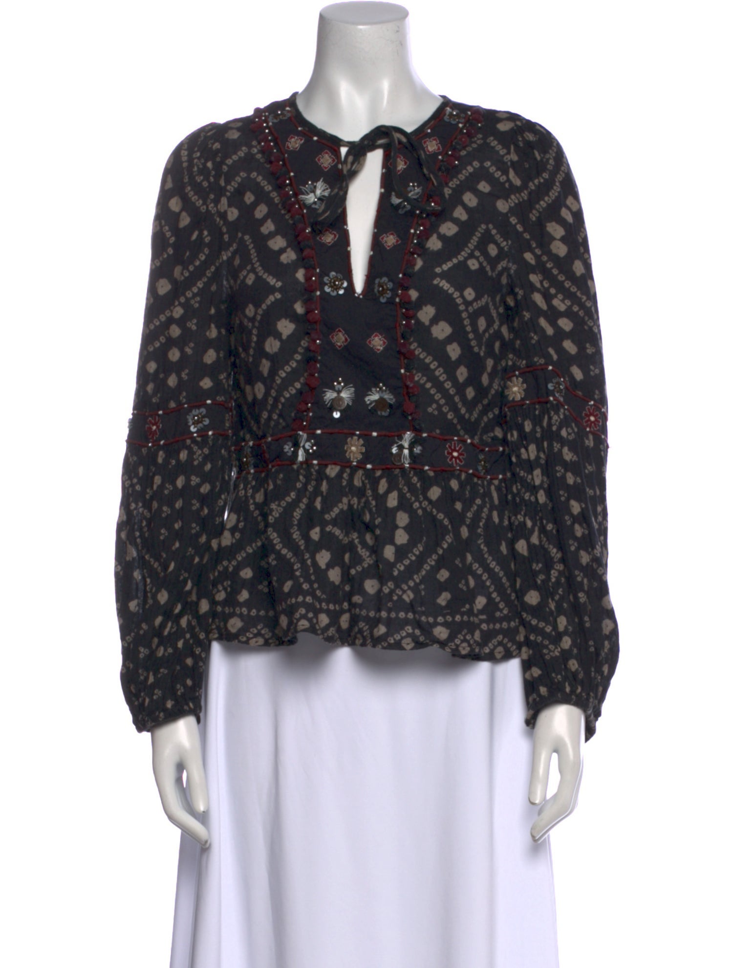 Sea New York Printed V-Neck Blouse