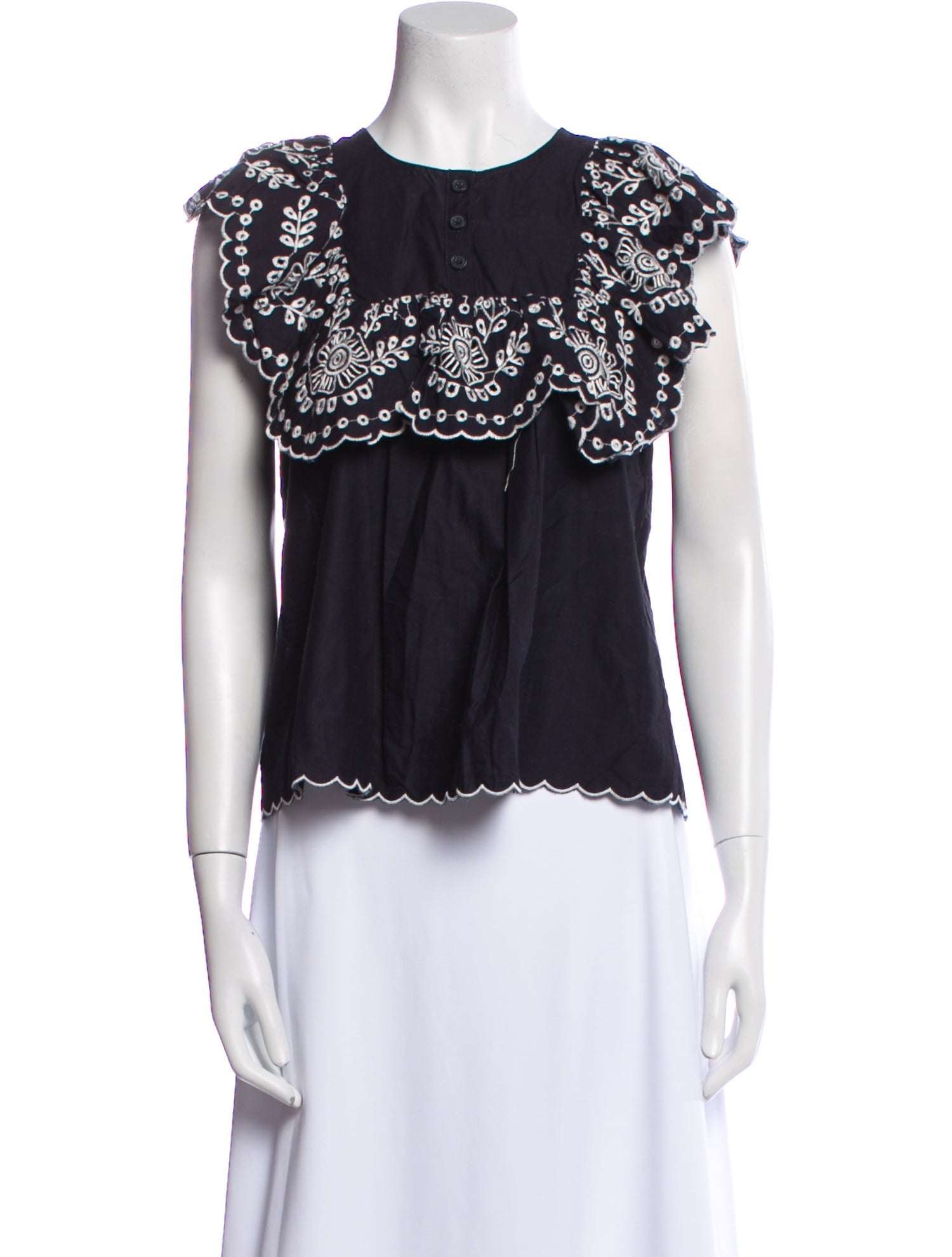 Sea New York Scoop Neck Sleeveless Blouse