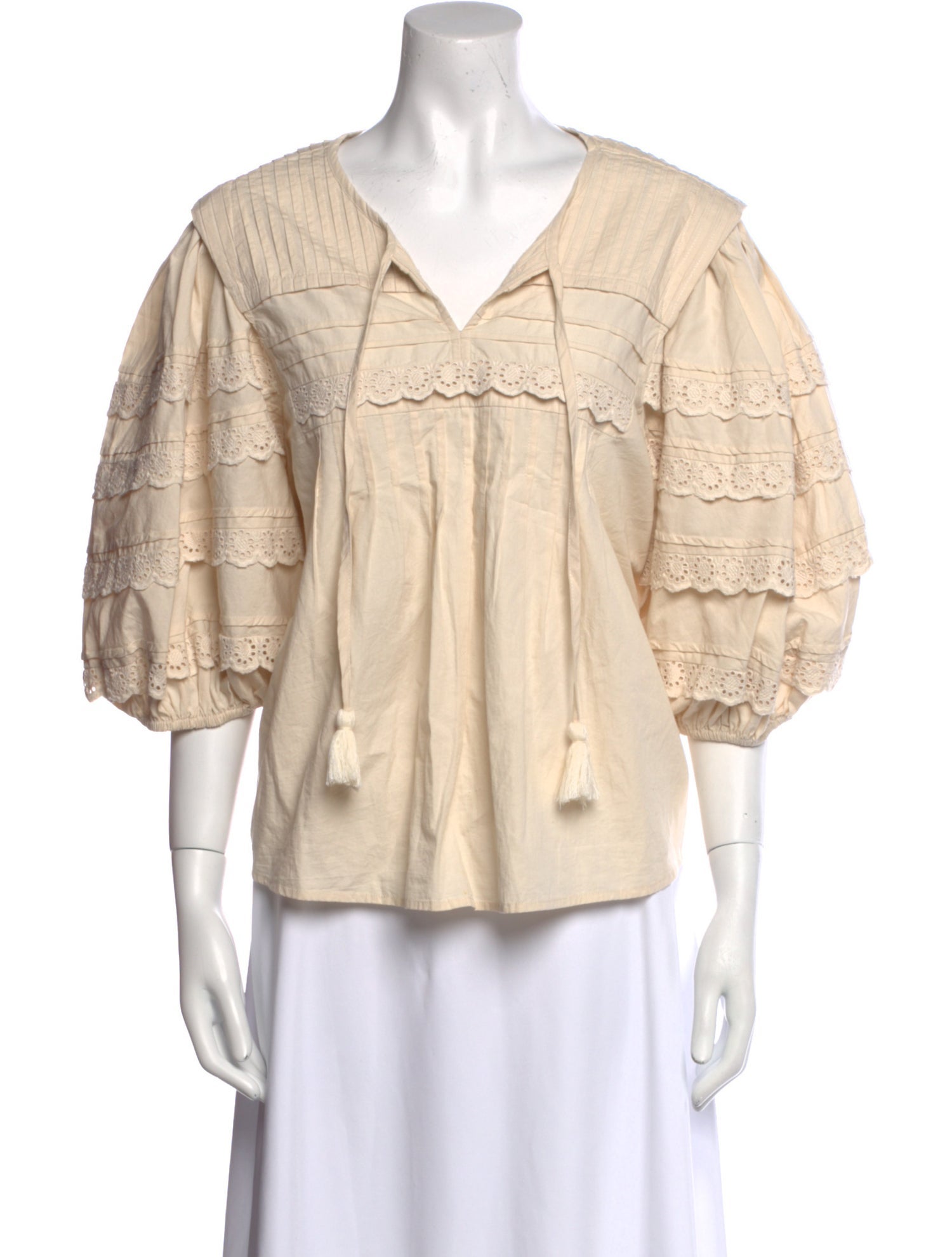 Sea New York V-Neck Three-Quarter Sleeve Blouse