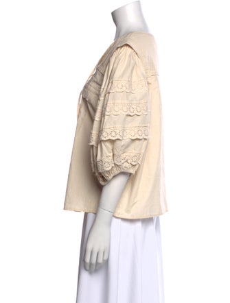 Sea New York V-Neck Three-Quarter Sleeve Blouse