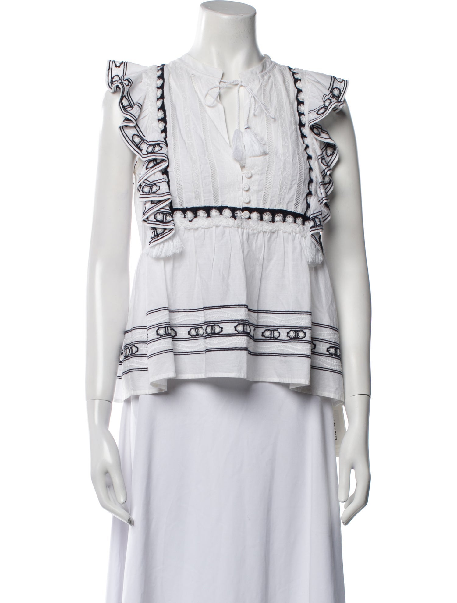 Sea New York Printed V-Neck Crop Top