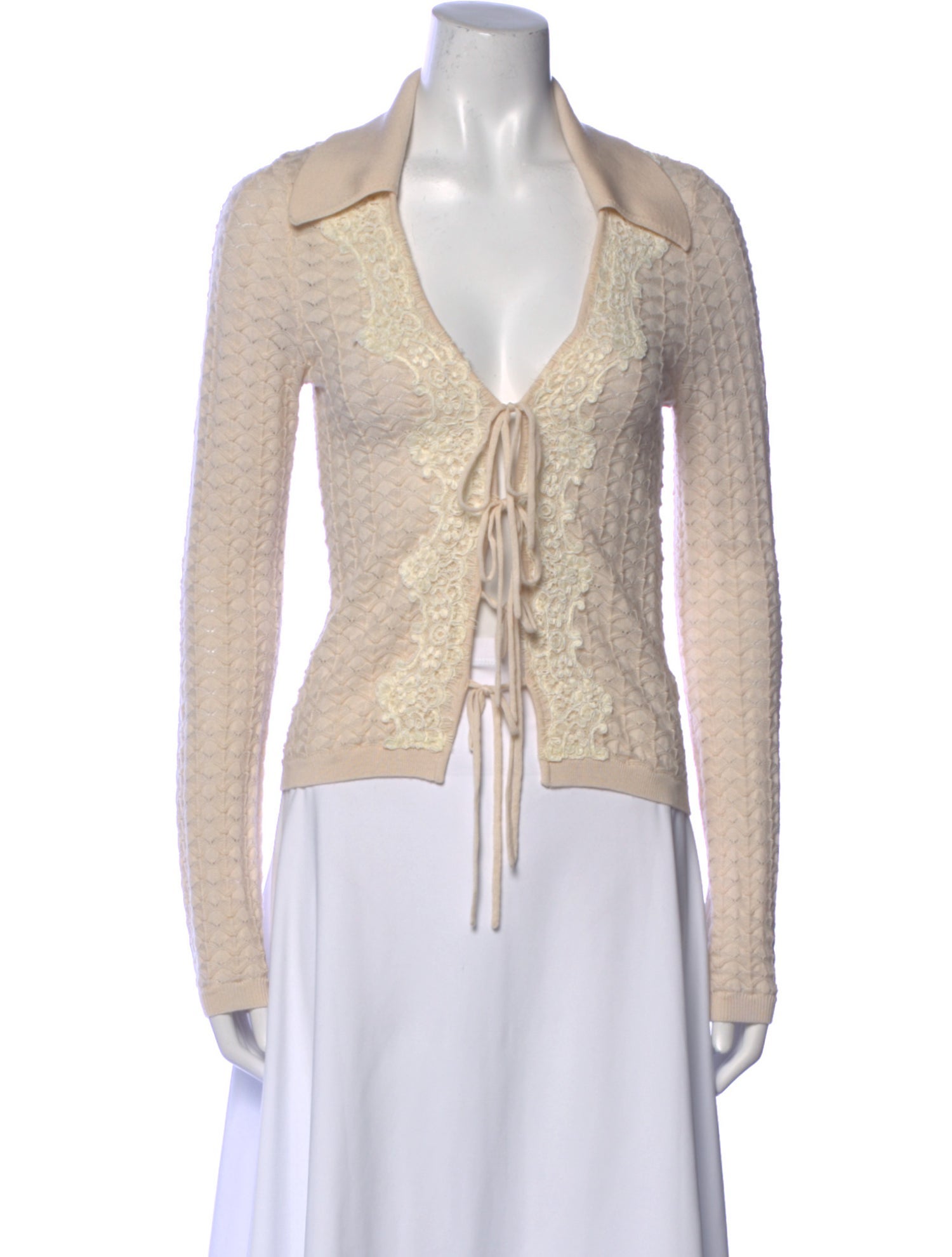 Sea New York Merino Wool V-Neck Crop Top