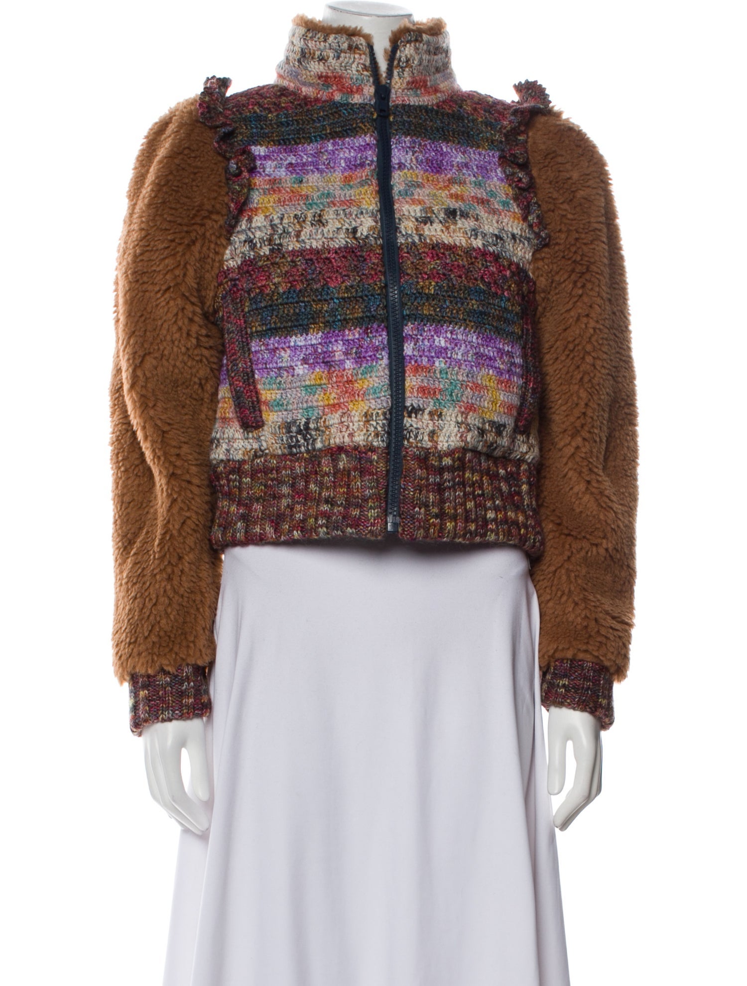 Sea New York Merino Wool Printed Faux Fur Jacket w/ Tags