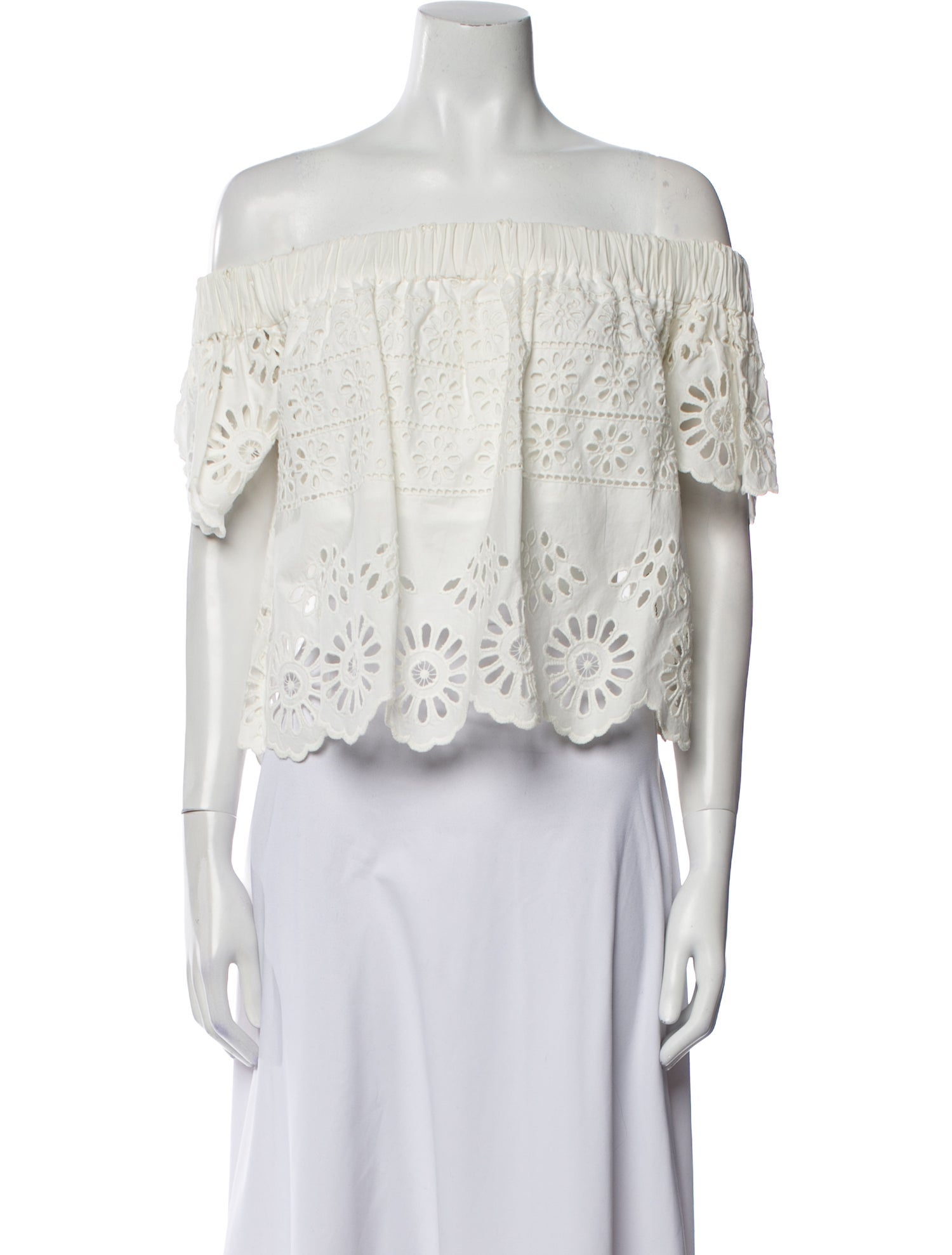 Sea New York Off-The-Shoulder Short Sleeve Crop Top