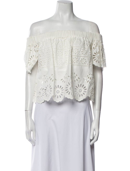 Sea New York Off-The-Shoulder Short Sleeve Crop Top