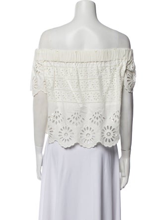 Sea New York Off-The-Shoulder Short Sleeve Crop Top