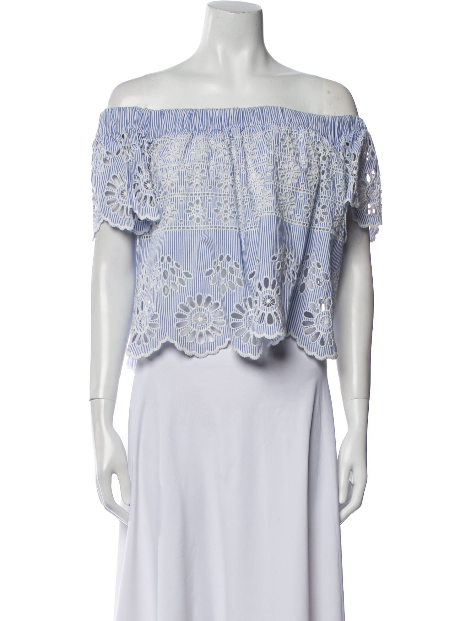 Sea New York Striped Off-The-Shoulder Crop Top