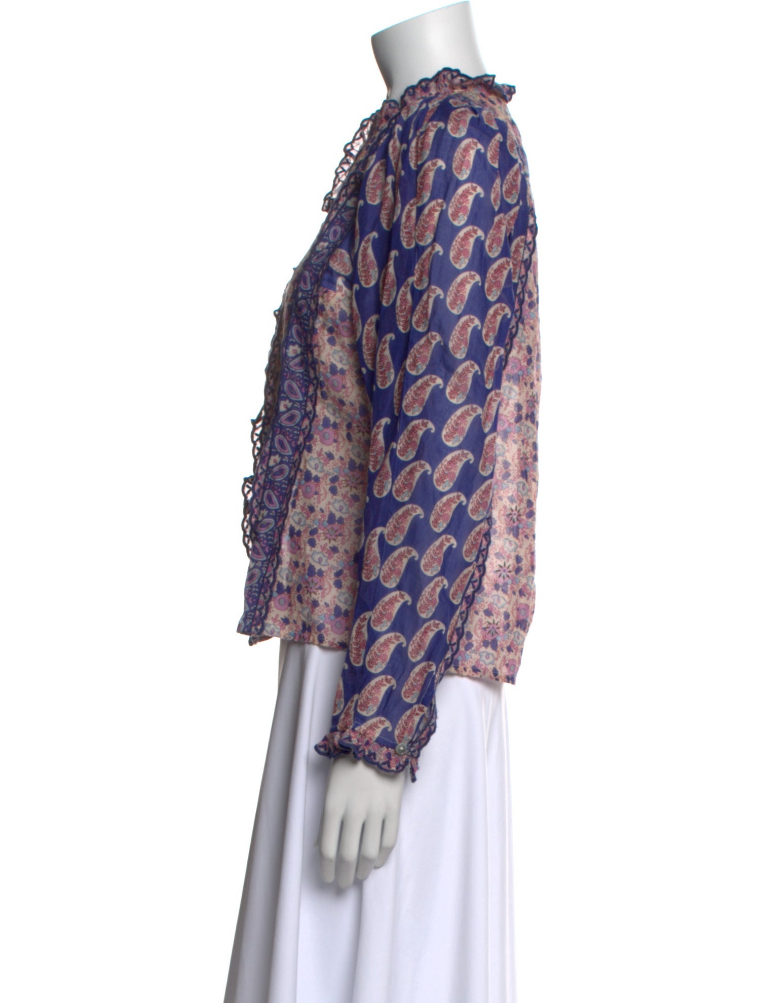 Sea New York Paisley Print Mock Neck Blouse