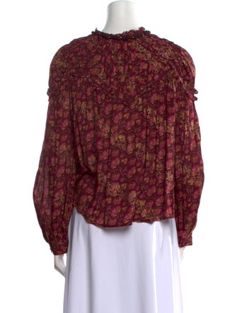 Sea New York Floral Print Tie Neck Blouse