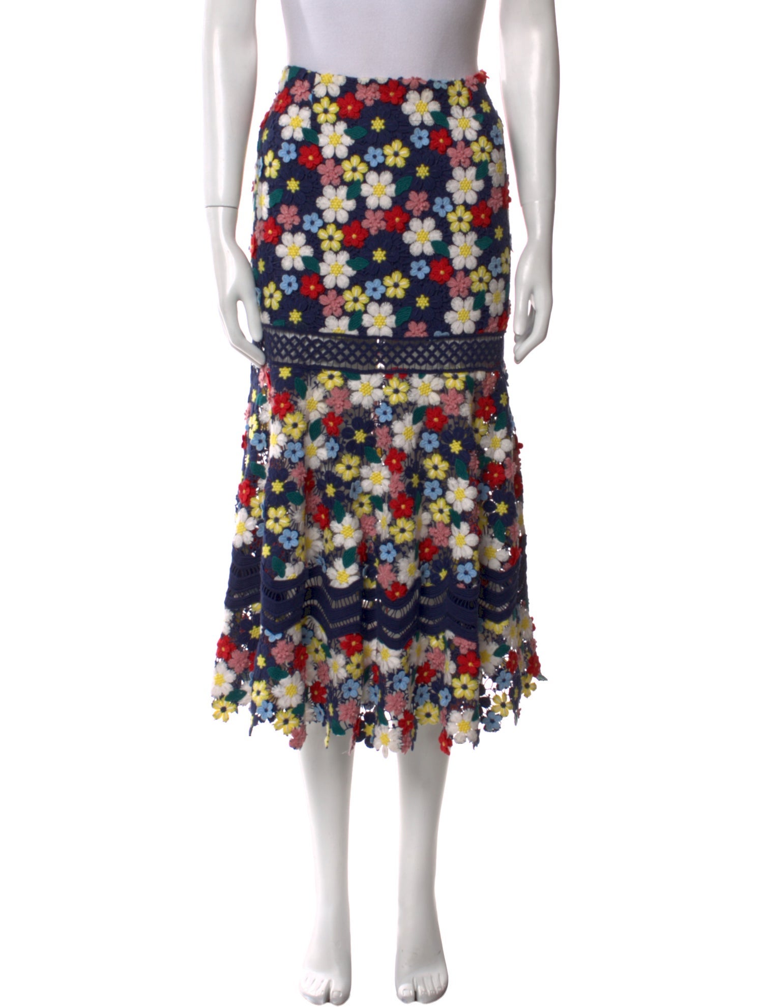 Sea New York Floral Print Midi Length Skirt