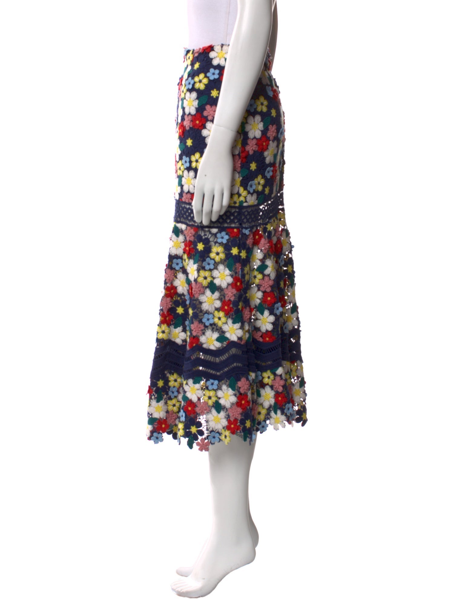 Sea New York Floral Print Midi Length Skirt