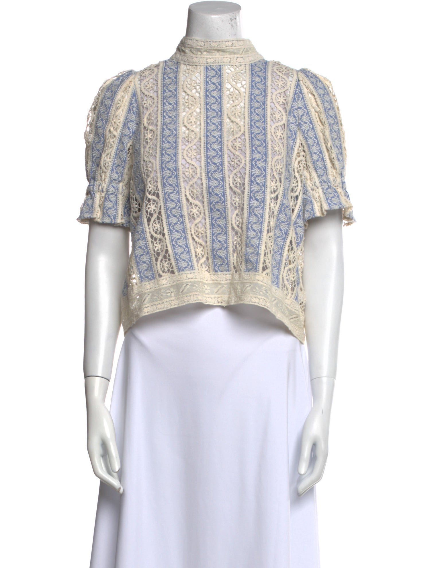 Sea New York Paisley Print Mock Neck Crop Top