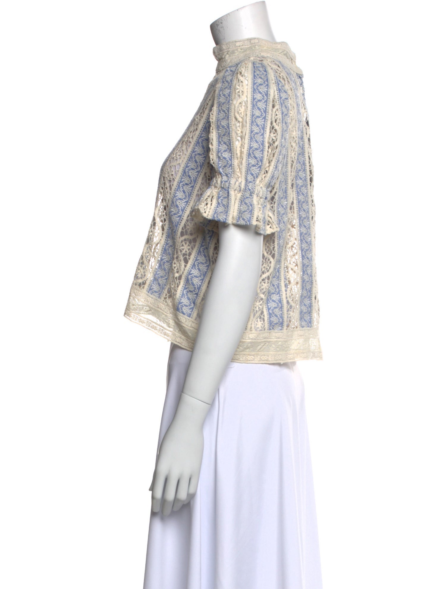 Sea New York Paisley Print Mock Neck Crop Top