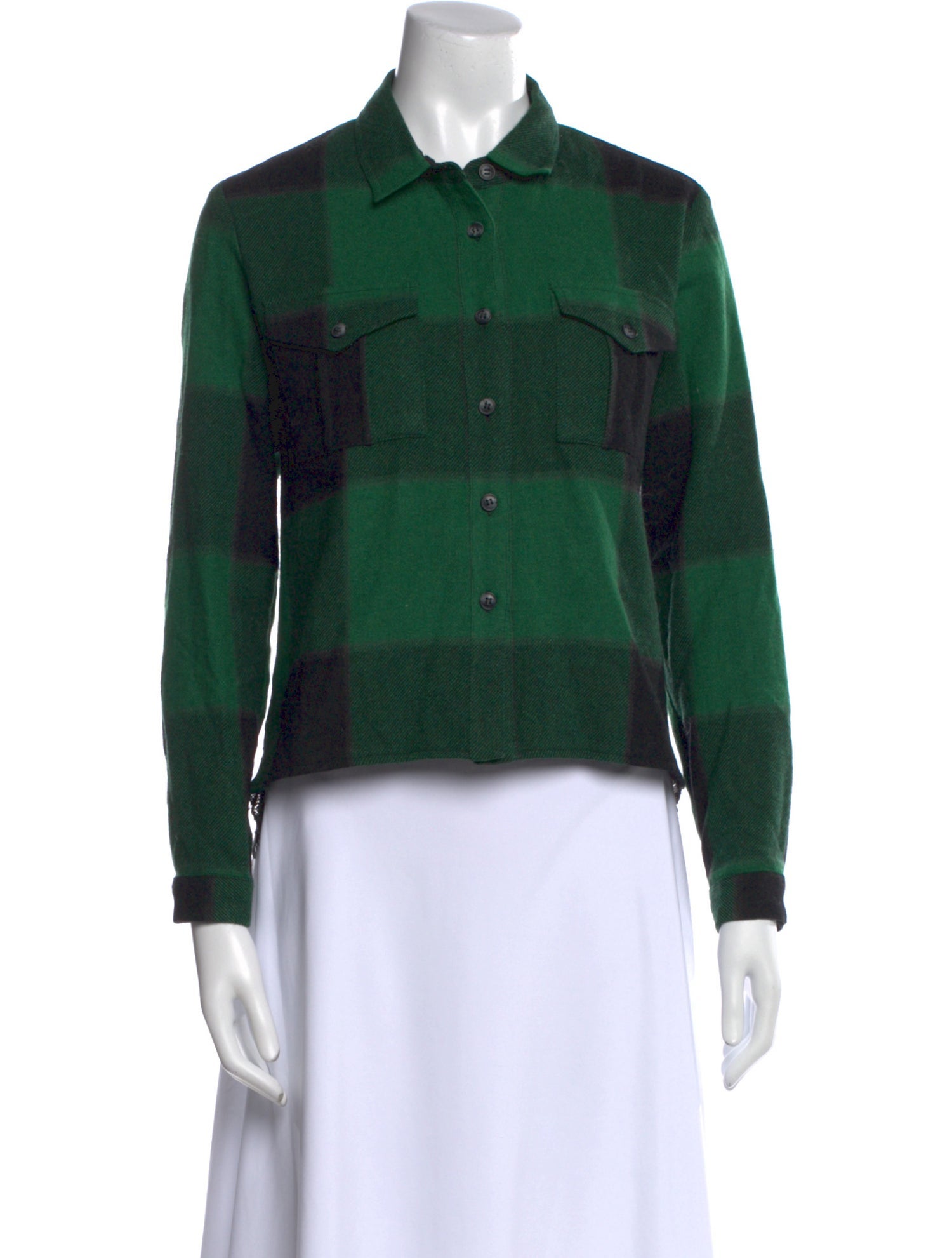 Sea New York Wool Long Sleeve Button-Up Top